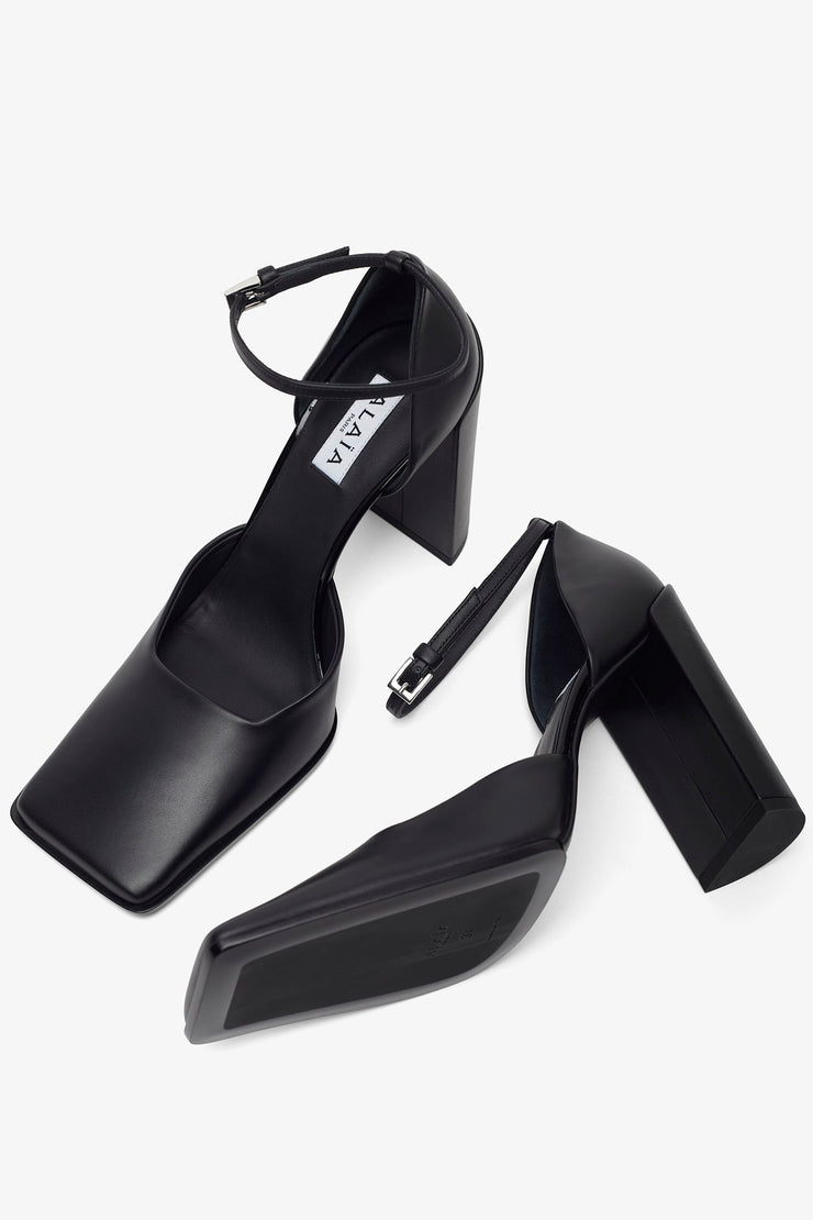 Square 90 black pumps