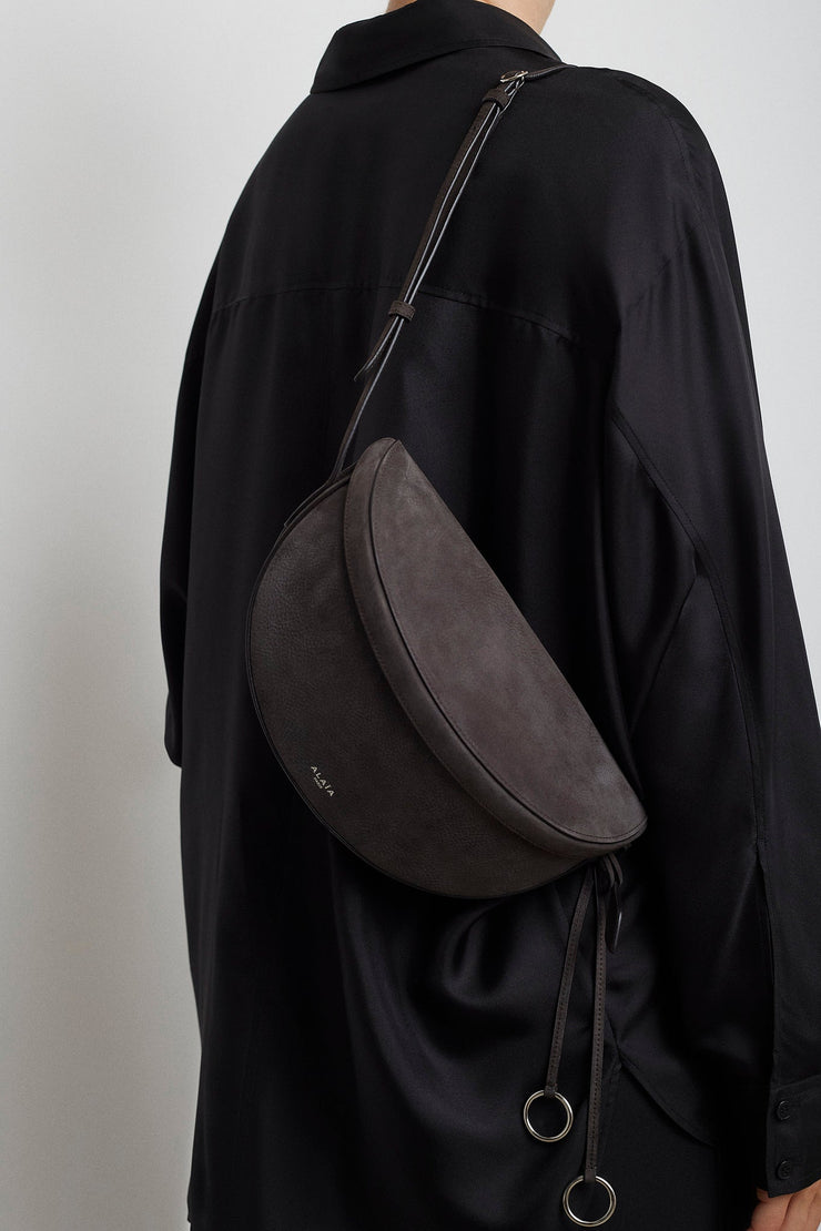 Hip east west grey nubuck bag