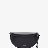 Hip east west black leather bag