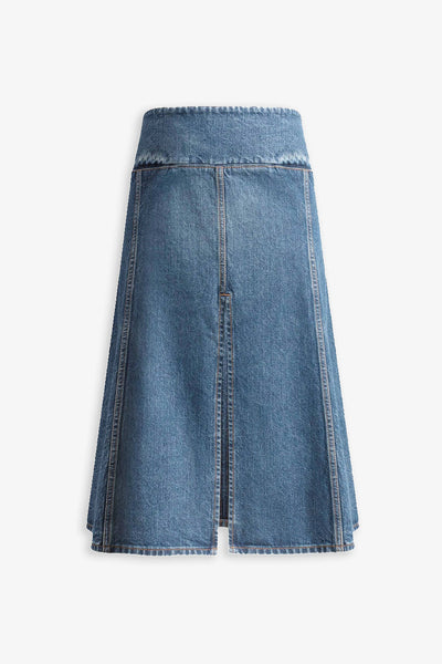 Denim slit skirt