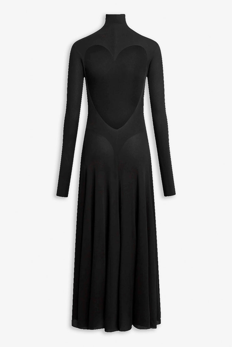 Heart black jersey dress