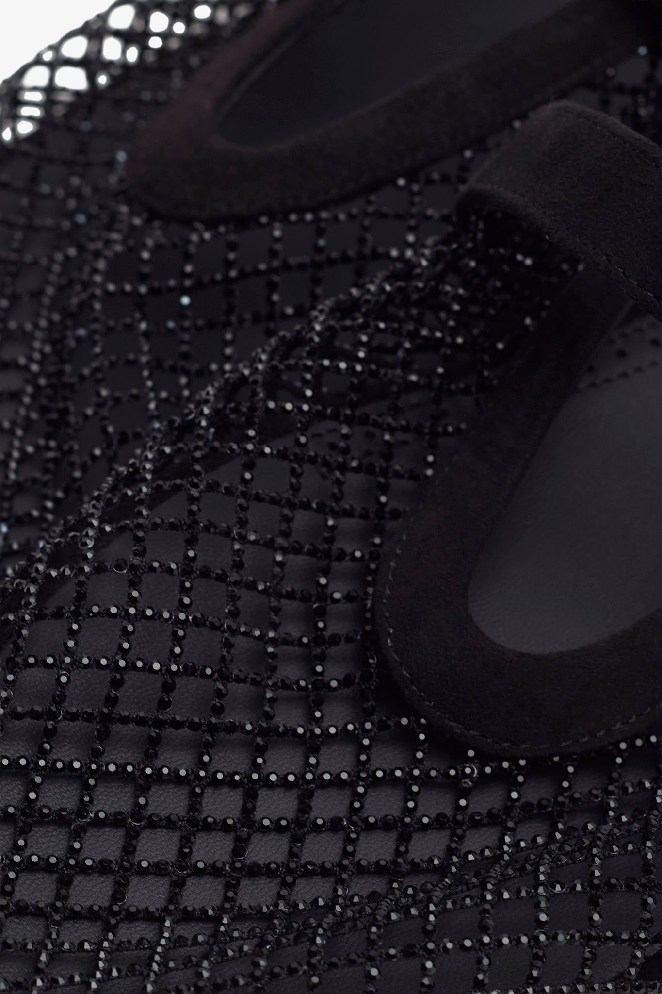 Black mesh suede ballet flats