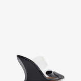 Coeur 90 black patent wedge mules