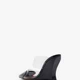 Coeur 90 black patent wedge mules