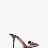 Coeur 90 aubergine patent mules pumps
