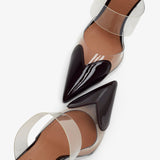 Coeur 90 aubergine patent mules pumps