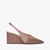 Blush 90 satin slingback wedges
