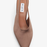 Blush 90 satin slingback wedges