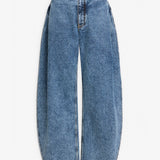 Blue petal denim pants