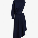 Midnight blue cut-out knit dress