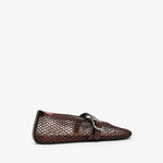 Brown woven loafer on a white background