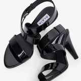 Black 90 patent sandals