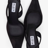 Black 90 suede slingbacks