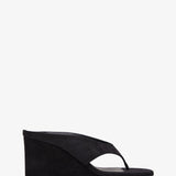Black 75 wedge thong sandals