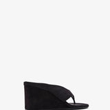 Black 75 wedge thong sandals