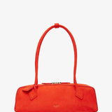 Le Teckel Medium orange suede bag