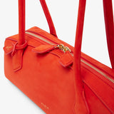 Le Teckel Medium orange suede bag