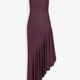Asymmetric burgundy dress