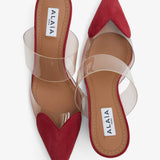 Coeur 60 red suede wedge mules