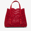 Alaïa Mina 20 vienne red suede tote bag