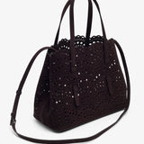 Mina 25 vienne brown suede tote bag