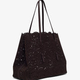 Mina 37 vienne brown suede tote bag