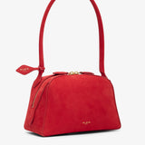 Le Bouledogue Small red suede bag