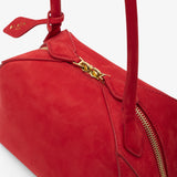 Le Bouledogue Small red suede bag