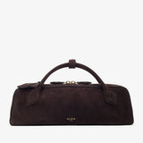 Le Teckel dark brown suede clutch