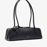 Le Teckel Medium black smooth leather bag