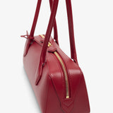Le Teckel Medium red smooth leather bag