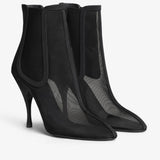 Transparent mesh chelsea boots