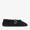 Alaïa Black merino shearling ballet flats