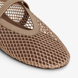 Beige mesh ballet flats