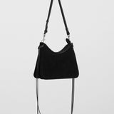 Gig small black suede shoulder bag