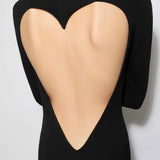 Heart black jersey dress