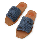 Woody denim slide sandals