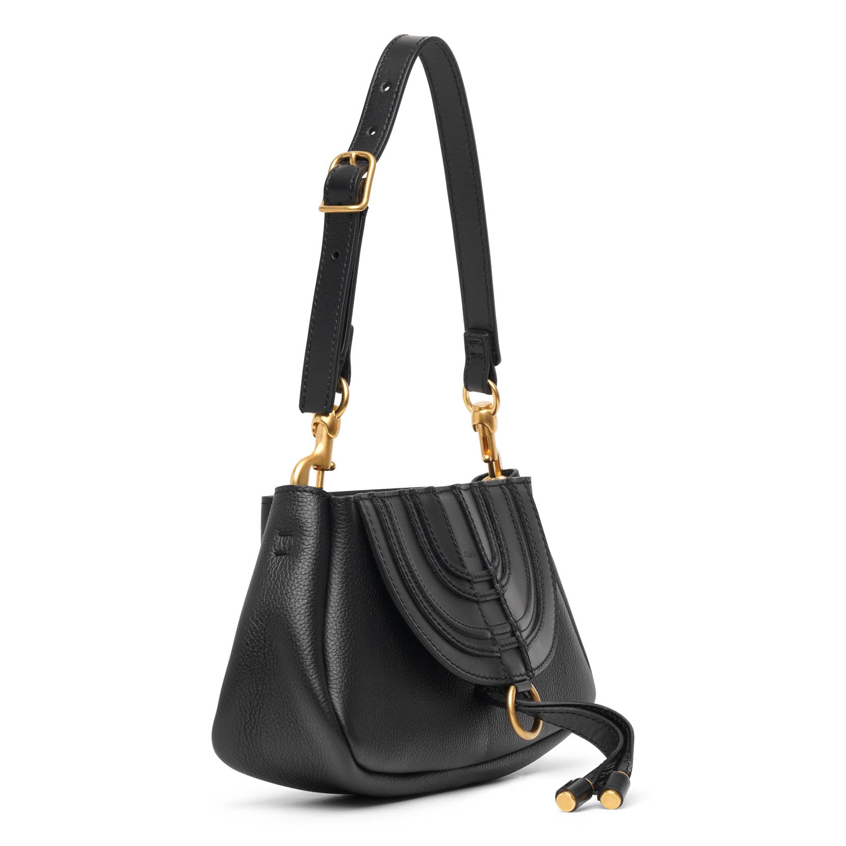 Chloe マーシー　ブラック Chloe Marcie Grain Calfskin Shoulder Bag, Black | Costco