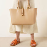 Marcie tote beige leather tote bag