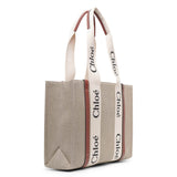 Woody medium white brown canvas bag