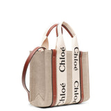 Woody small white brown canvas bag