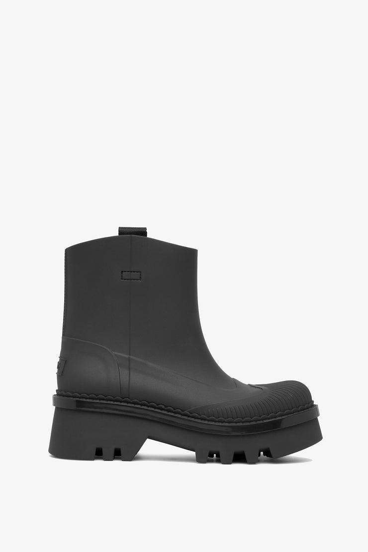 Raina black rubber rain boots