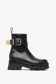 Owena black leather ankle boots