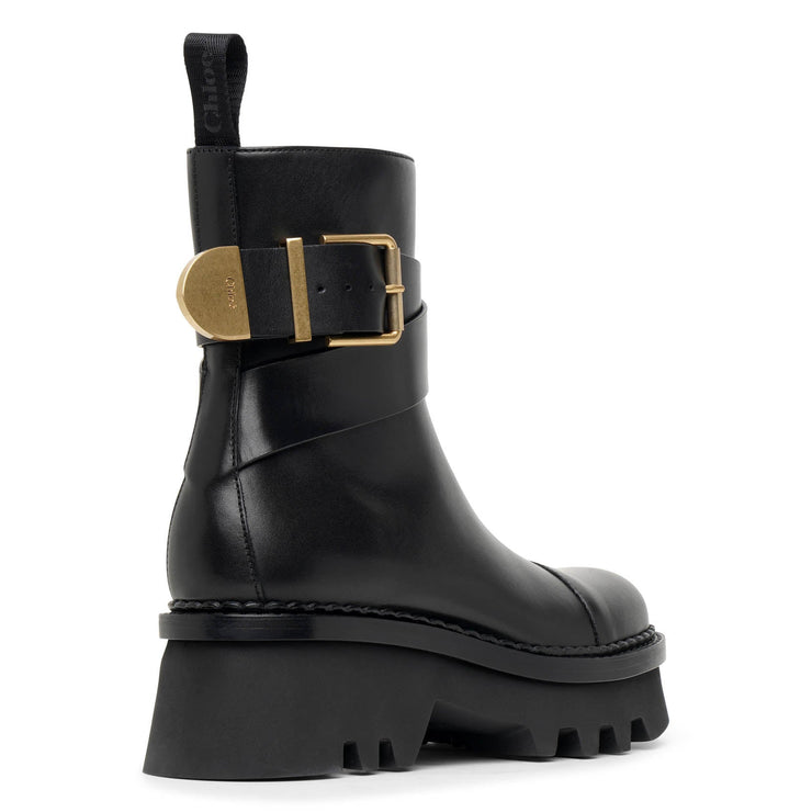 Owena black leather ankle boots