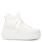 Nama platform white mesh sneakers