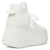 Nama platform white mesh sneakers