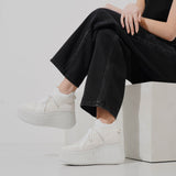 Nama platform white mesh sneakers