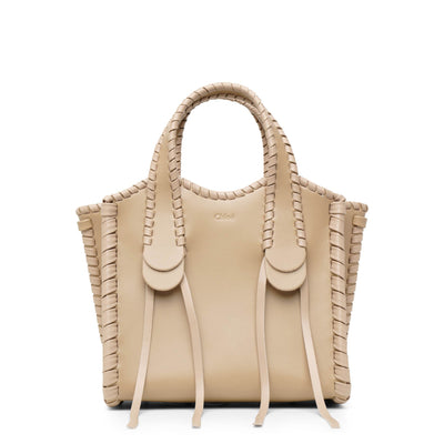 Mony small beige leather tote bag