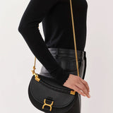 Marcie black leather crossbody bag