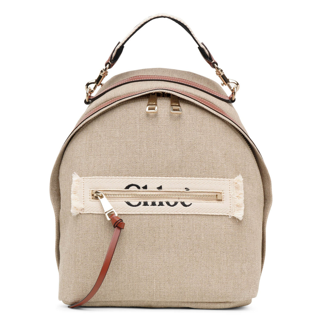 Chloé Canvas Leather Backpack Brown Logo Chloé | Woody brown backpack | Savannahs